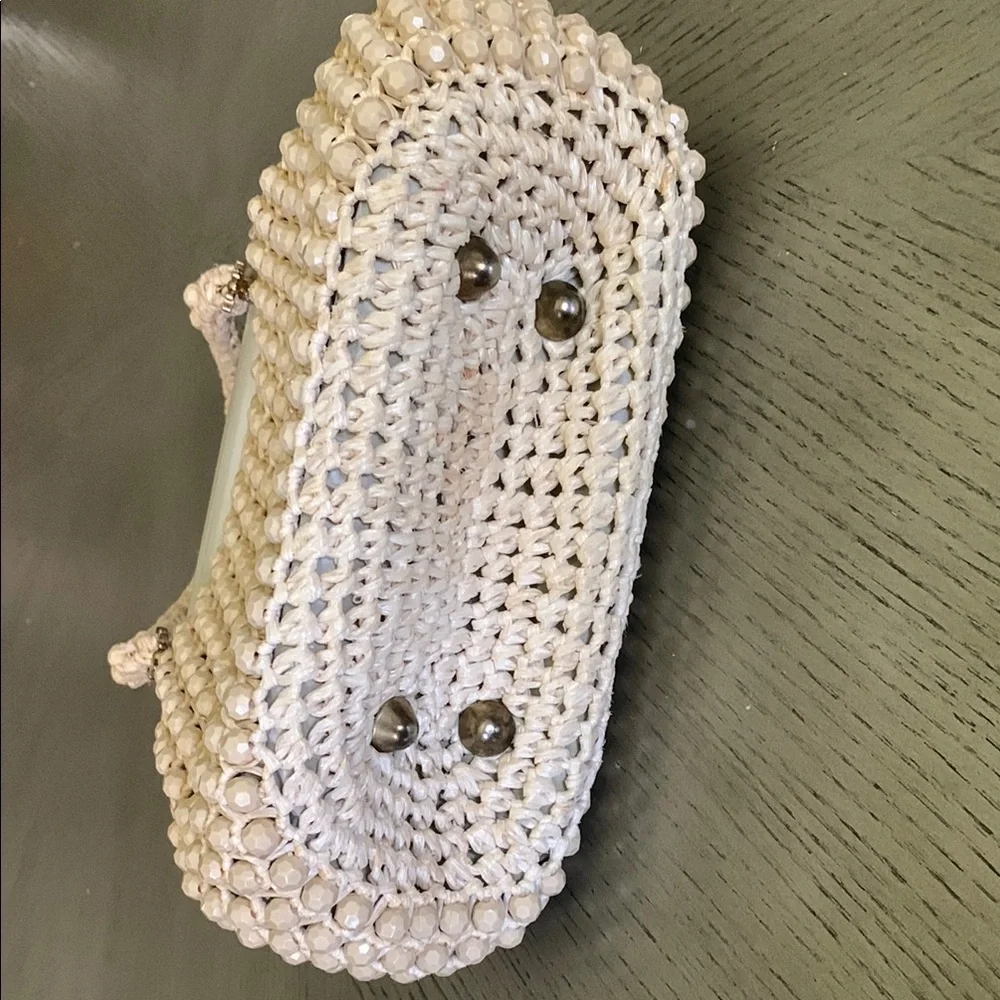 Vintage LEFCORT Elegant Cream Beaded Handbag - Picture 5 of 16